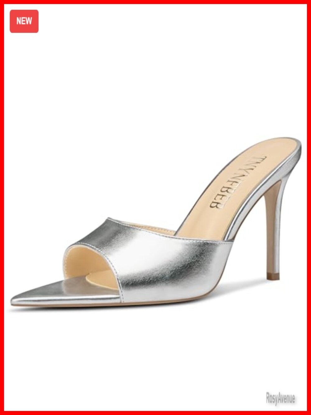 Women's Stiletto Heeled Sandals Pointed Open Toe Slingback Slip-On Mules